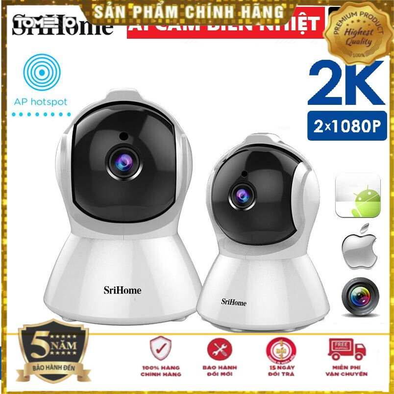 Camera Sricam SH025 Full HD 1080p - Chuẩn 2.0 Mpx  quay đêm đàm thoại 2 chiều  - Tích Hợp Cảm Biến AI Thông Min