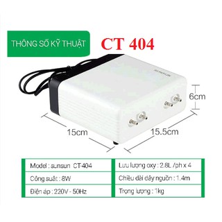 MÁY SỦI KHÍ OXY CHO BỂ CÁ SUNSUN CT-404