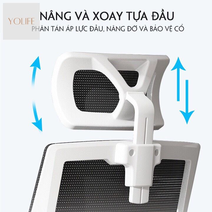 Ghế Công Thái Học phiên bản đệm cao su cao cấp, thiết kế lưng ghế thông minh chống ê mỏi cổ vai lưng - S201
