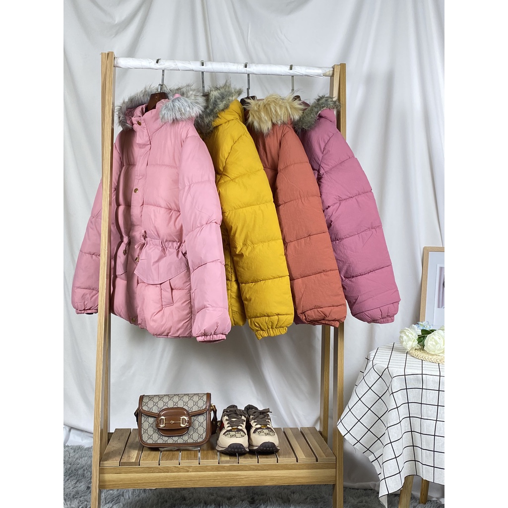 Áo phao Parka CharmeStore chít eo_Áo phao nữ siêu ấm siêu xinh