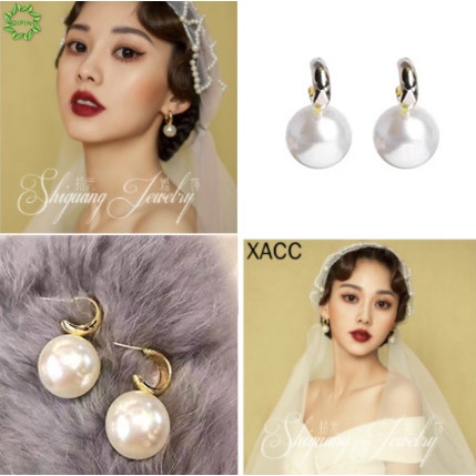 Bông tai đính ngọc trai nhân tạo phong cách vintage hàn quốc thời trang cho nữ