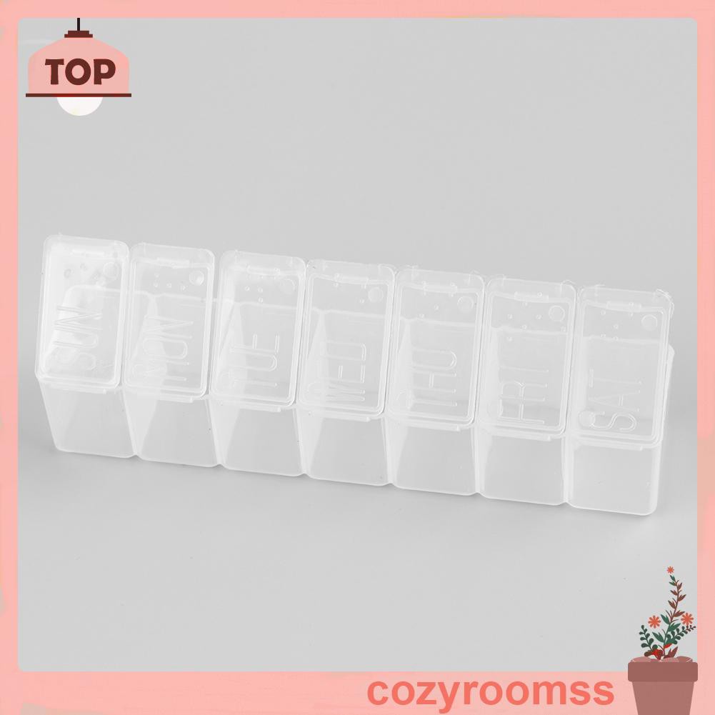 (Hàng Mới Về) Hộp Đựng Thuốc 7 Ngày Trong Suốt Nhỏ Gọn Tiện Dụng
