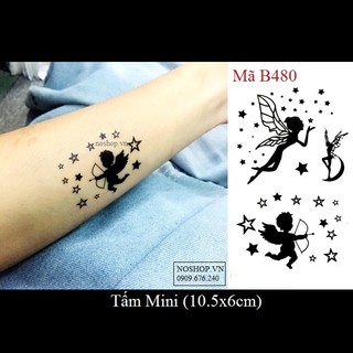 Xăm dán Tattoo thiên thần B480