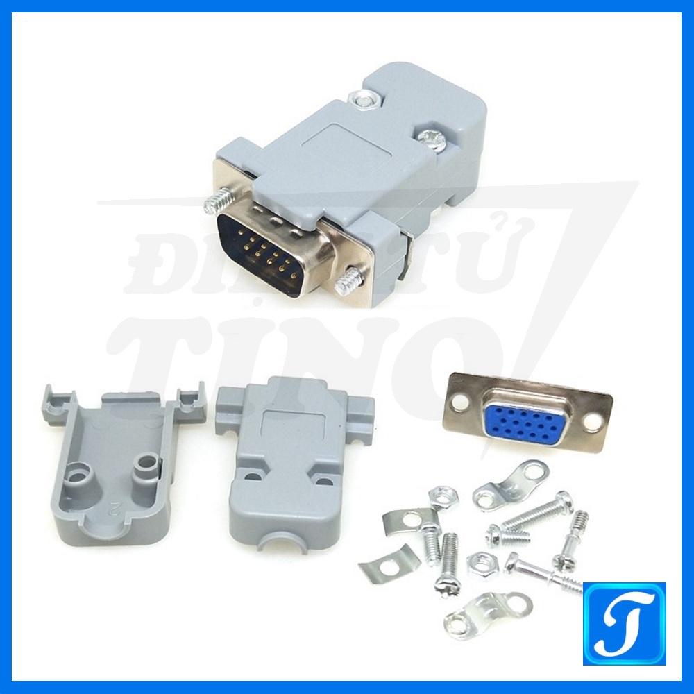 Đầu Jack DB9 DB15 DP25 DB37 Cổng COM RS232 RS485 Lõi Hàn Loại Dây Cắm Vỏ Nhựa ABS