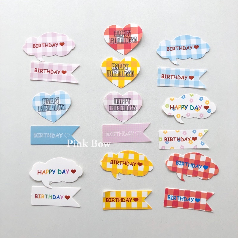 Phụ Kiện Topper Giấy Trang Trí Bánh Kem chữ I LOVE YOU/ HPBD/ ĐÁM MÂY/ NÓN/ CỜ Đủ màu sắc và kiểu dáng