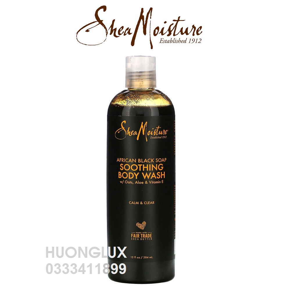 Shea Moisture sữa tắm cho da mụn AFRICAN BLACK SOAP SOOTHING BODY WASH 384ml