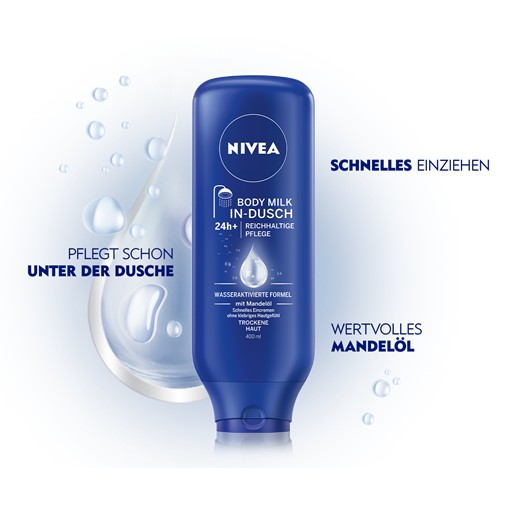 Kem tắm xả kết hợp sữa dưỡng thể 2in1 NIVEA BODY MILK IN DUSCH 24h