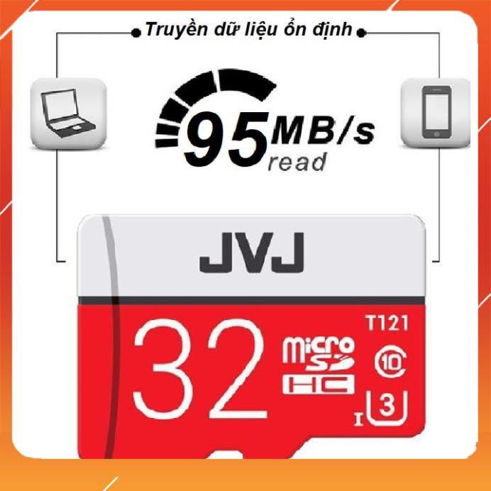 Thẻ nhớ 32Gb JVJ Pro U3 Class 10 ✨CHÍNH HÃNG –Thẻ nhớ chuyên dụng cho CAMERA tốc độ cao, camera hành trình, điện thoaị