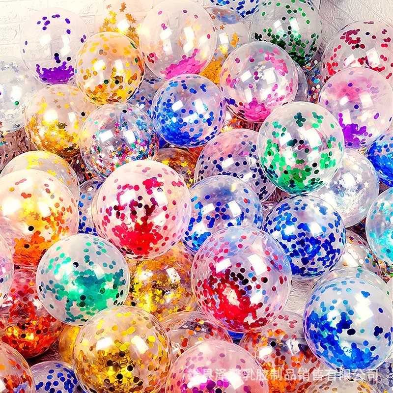 5 Quả bóng bay trong suốt kim tuyến Sequin trang trí sinh nhật 30cm