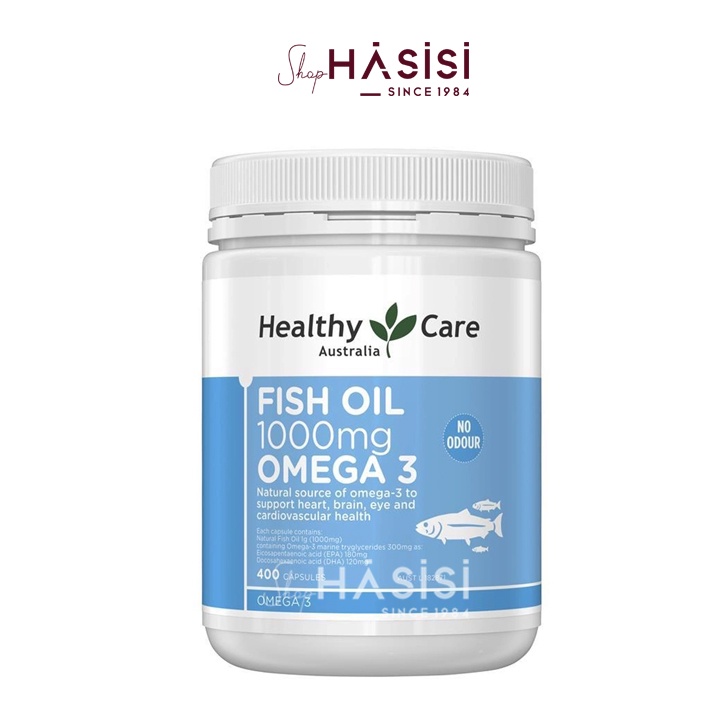 Viên Uống Dầu Cá HEALTHY CARE - Fish Oil 1000mg Omega 3 (400 Viên - 3 Viên/Ngày)