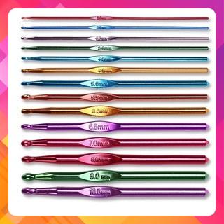 Bộ 14 cây móc len kim loại bền đẹp