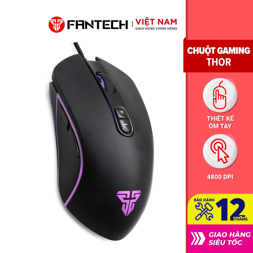 Chuột Gaming Có Dây Fantech X9 THOR 4800DPI LED RGB 16,8 Triệu Màu 7 Phím Macro Có Phần Mềm Tùy Chỉnh Riêng - Chính Hãng