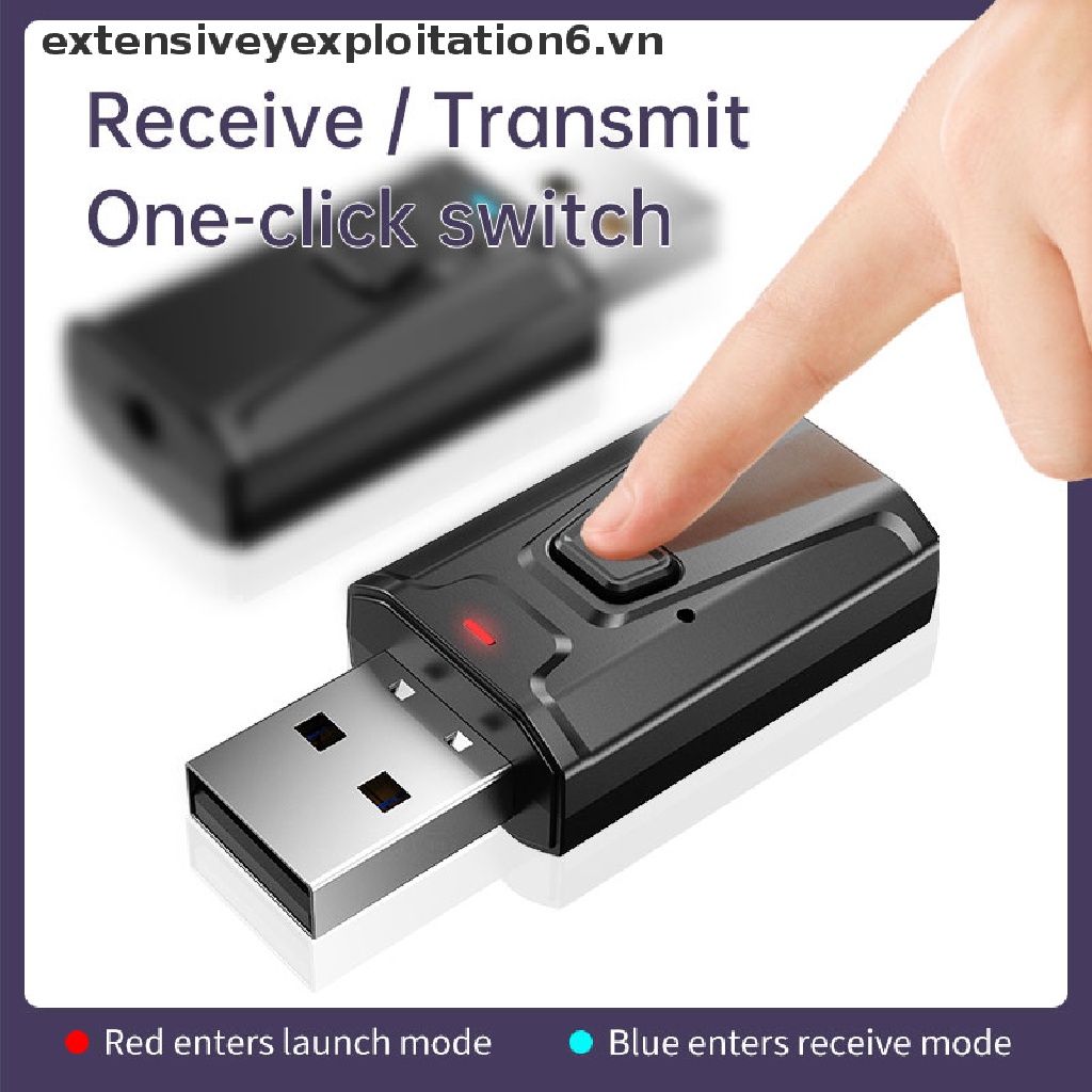 USB nhận tín hiệu bluetooth 5.0 mini có giắc cắm 3.5mm cho TV/ PC