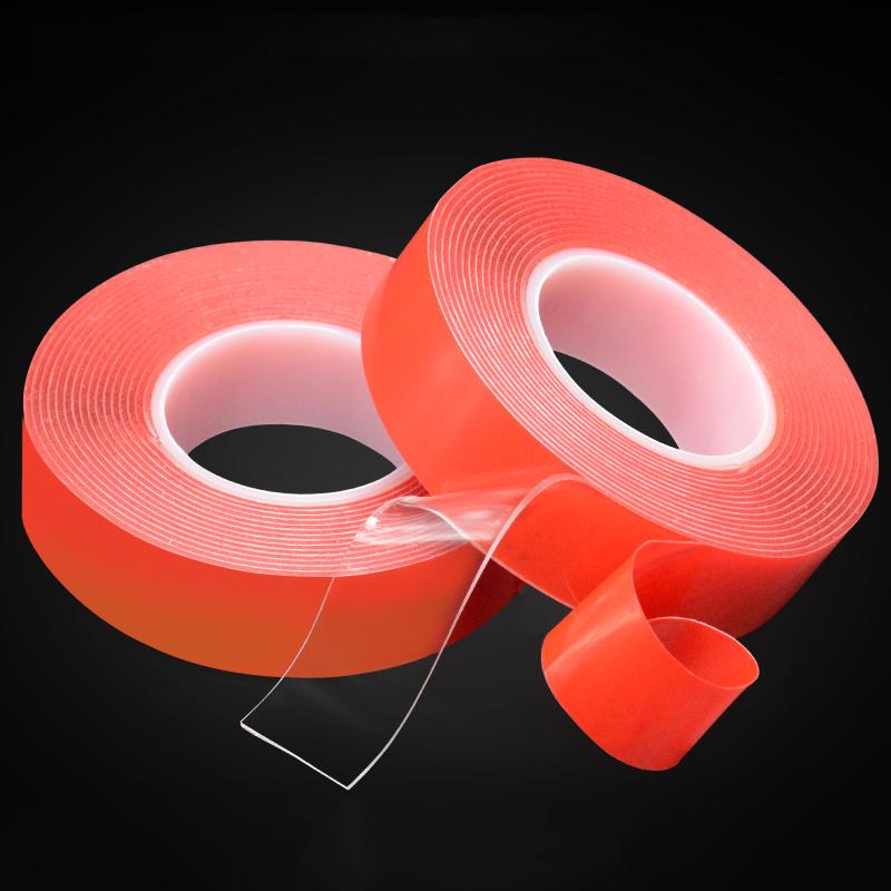 Băng keo 2 mặt 3m màu đỏ trong suốt