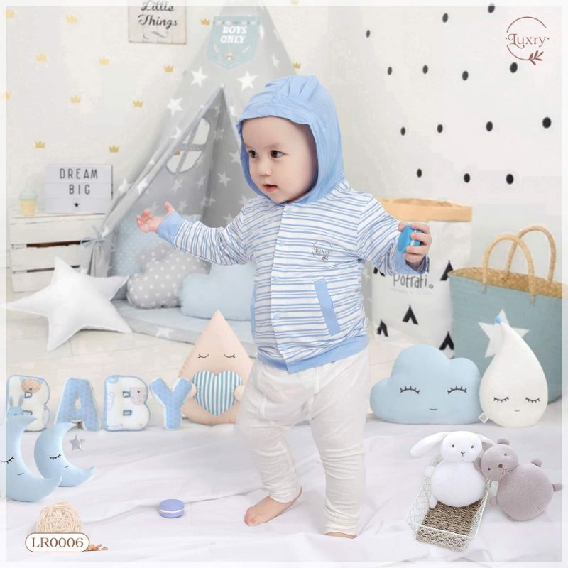 Luxry - Áo khoác chống nắng sợi tre 2 lớp có mũ tai gấu cho bé 7-23kg