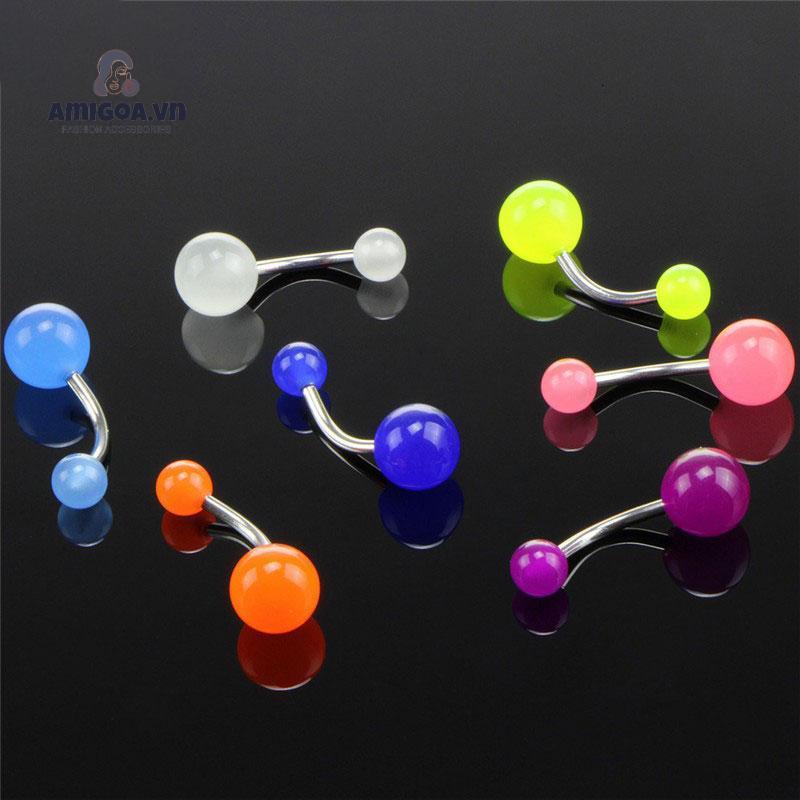 Khuyên Xỏ Rốn Bằng Acrylic Dạ Quang Độc Đáo