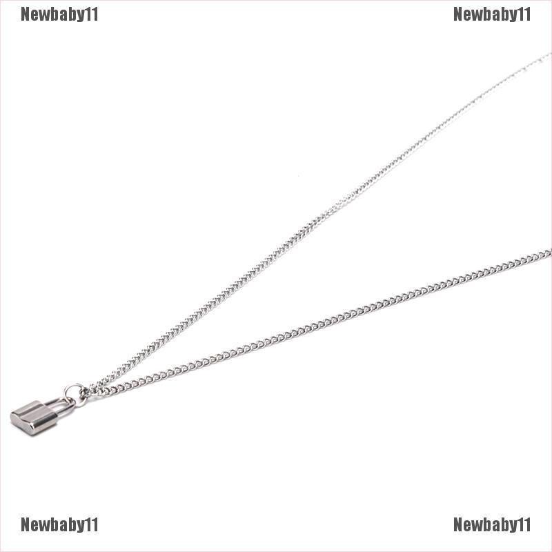 Vòng cổ Mặt Ổ Khóa Bằng Thép Không Gỉ Màu Bạc