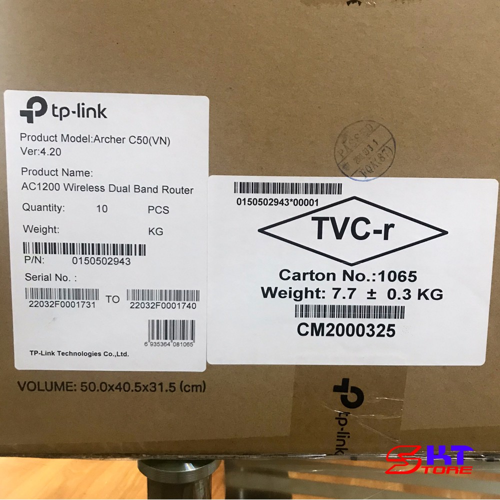 Combo 10 Bộ Bộ Phát Wifi Băng Tần Kép TP-Link Archer C50 Chuẩn AC Tốc Độ 1200Mbps - Hàng Chính Hãng