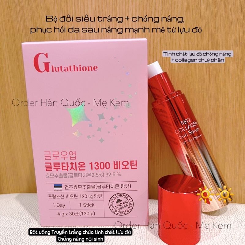 Tinh chất chống nắng trắng da chống lão hoá Red Collagen Sun Serum