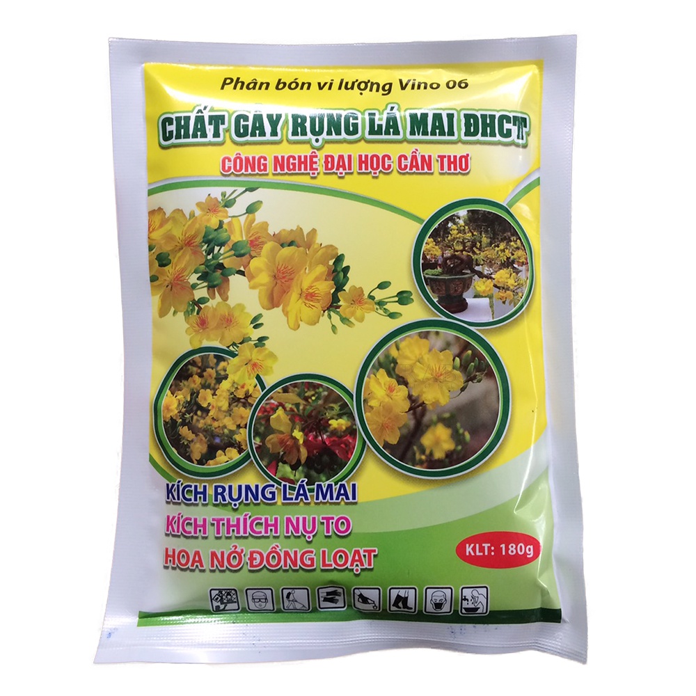 Hoạt chất làm rụng lá mai, lá hoa kiểng, rụng lá hoa giấy, rụng lá hoa đào, sản phẩm của ĐHCT, bao bì mẩu mới 2021