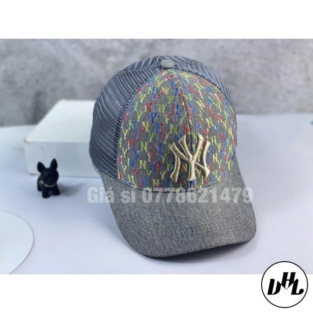 Mũ kết lưỡi trai phối lưới thêu chữ NY màu nhỏ phong cách thời trang