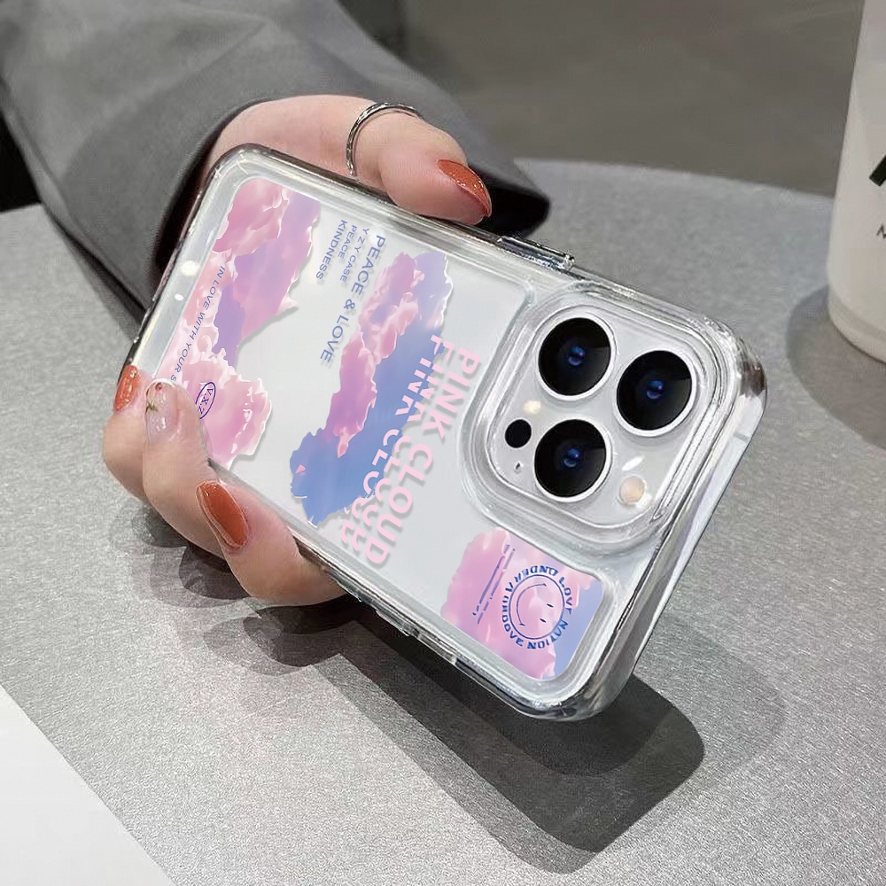 Ốp Điện Thoại Trong Suốt Hình Đám Mây Hồng Cho iphone 11 13 7 8 Plus 12 13Pro Max X XS Max 7 8 SE 2020