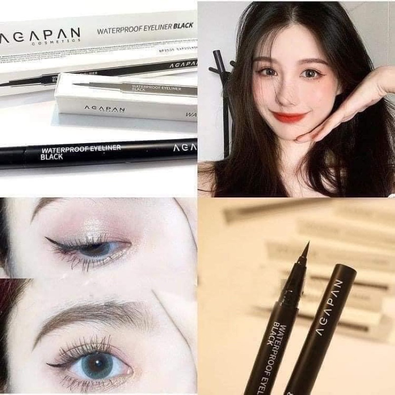 Kẻ mắt dạ không lem, không trôi Agapan Waterproof Eyeliner Black