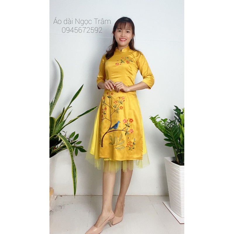 ÁO DÀI CÁCH TÂN KÈM VÁY (ảnh thật)