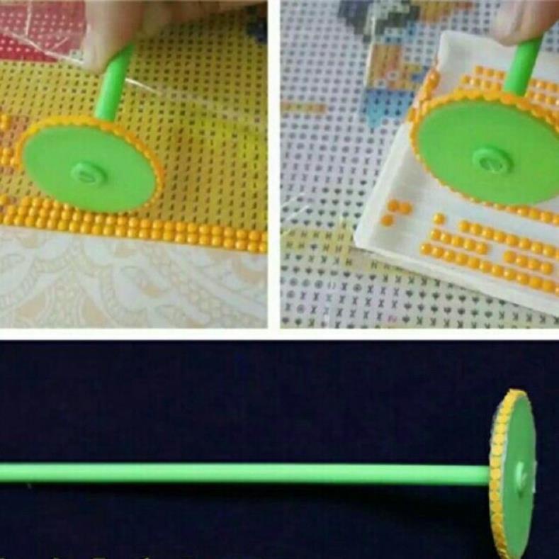 Tranh đính đá giá rẻ Bộ Dụng Cụ Cây Lăn đá CAO CẤP 360 độ + Băng Keo 2 mặt