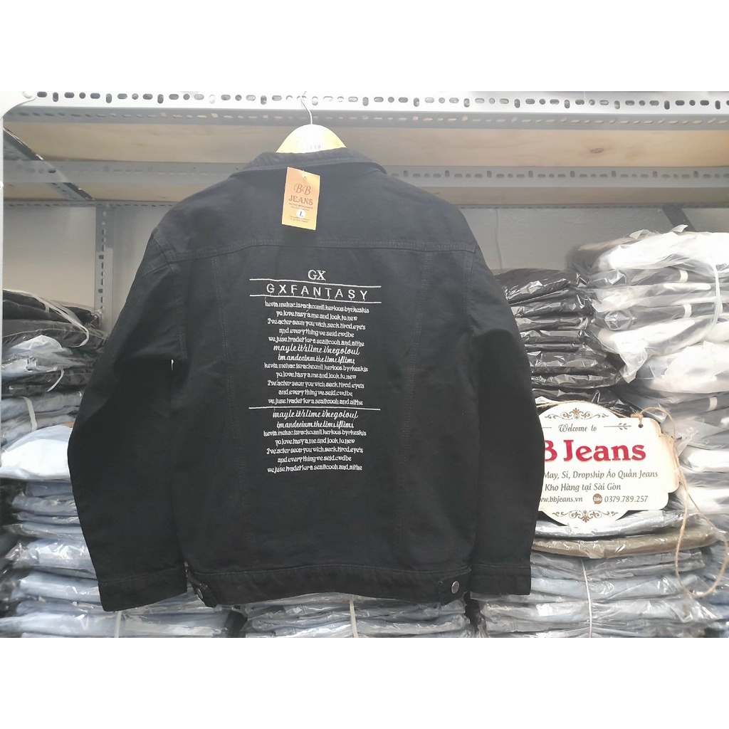 [Loại 1] Áo khoác jean nam nữ Unisex Hàn Quốc thời trang trẻ màu đen sương trắng form rộng CHI2020