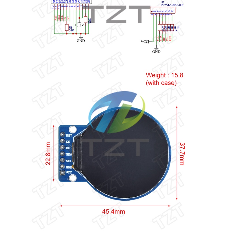 Mô Đun Màn Hình TFT 1.28 Inch TFT LCD RGB 240*240 GC9A01 Mã 240x240 PCB Cho Arduino