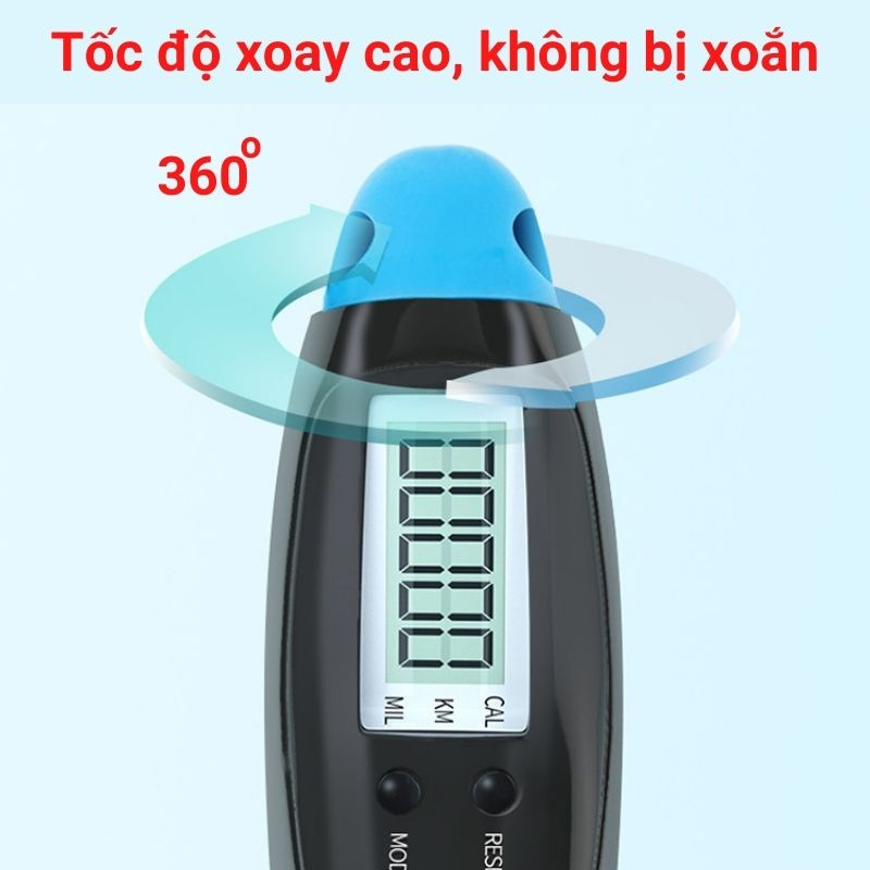 Dây nhảy thể lực đếm vòng BOXELO tập thể dục giảm cân đếm số Calo lõi thép cao cấp