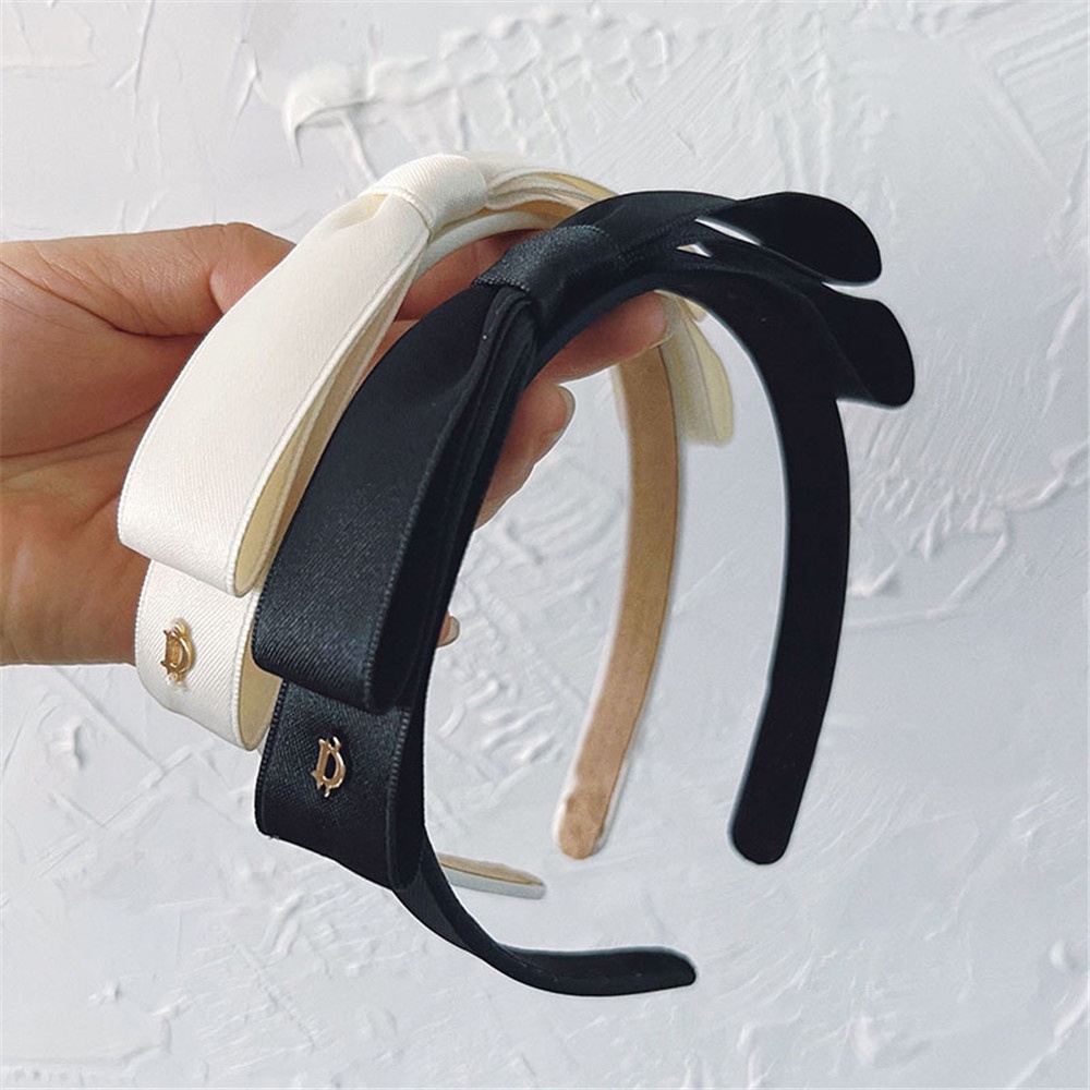 Băng Đô Nơ Cài Tóc Màu Trắng Đen