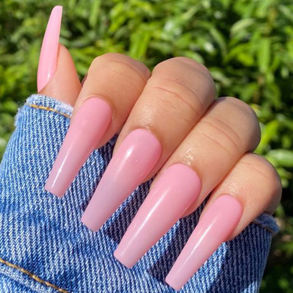 Hộp 100 Móng Tay Giả Hình Chữ T Mini Nhiều Màu Sắc