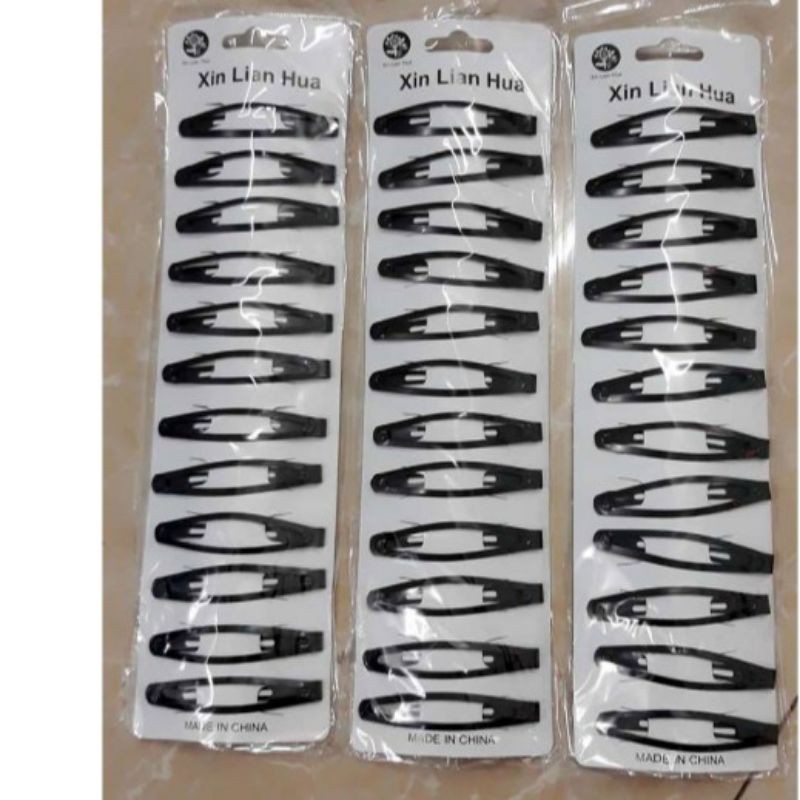 Vỉ kẹp tóc đen 12 chiếc