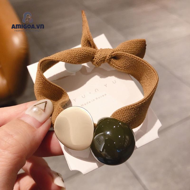 ✨✨Dây Buộc Tóc Bản Rộng Bằng Da Cao Su Kiểu Hàn Quốc Đơn Giản Cho Nữ