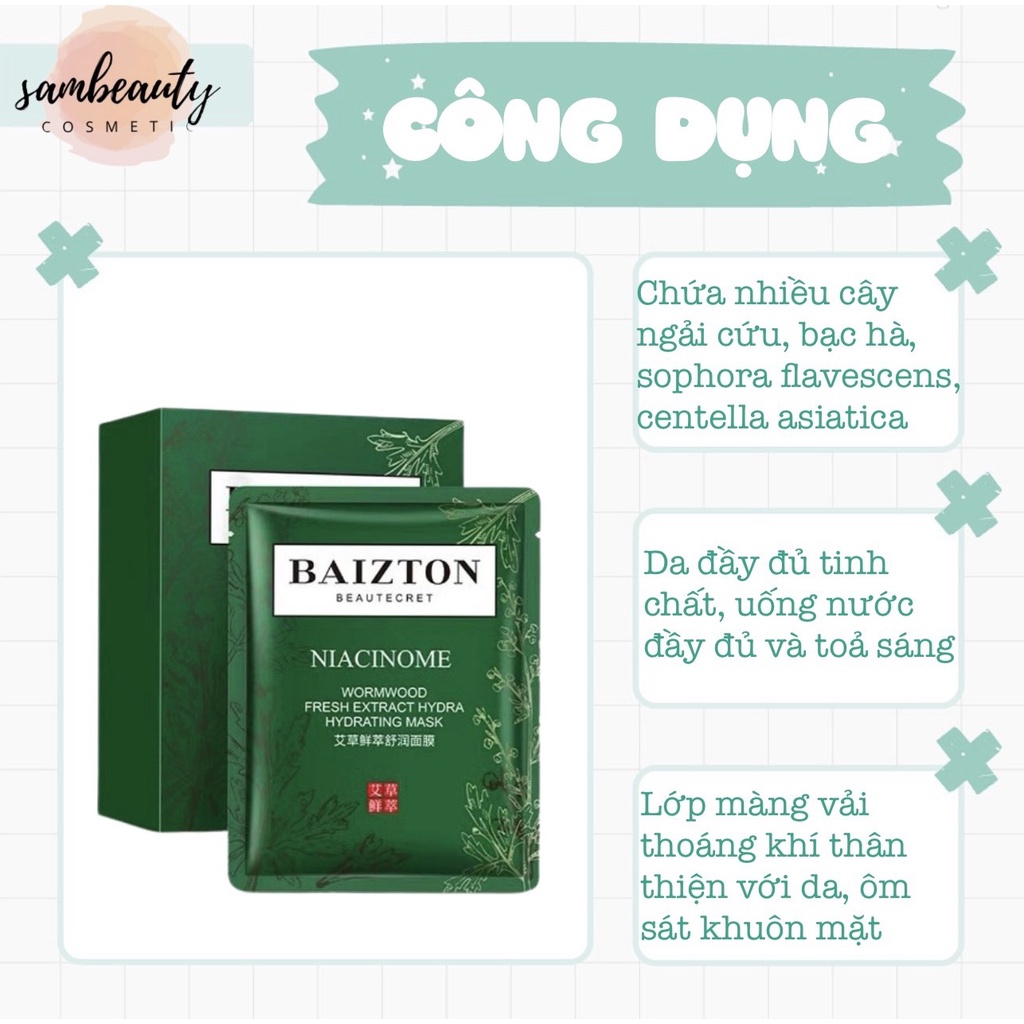 MẶT NẠ CHO DA DẦU, MẶT NẠ GIẤY phục hồi da ngăn ngừa mụn thúc đẩy làn da sản sinh collagen SamBeauty