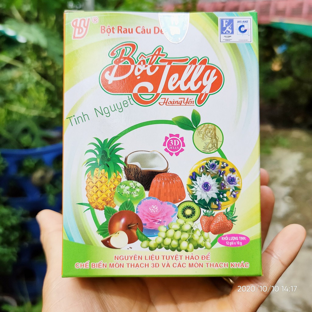 1 hộp Bột rau câu dẻo Jelly Hoàng Yến Hải Phòng (Loại 10gram)