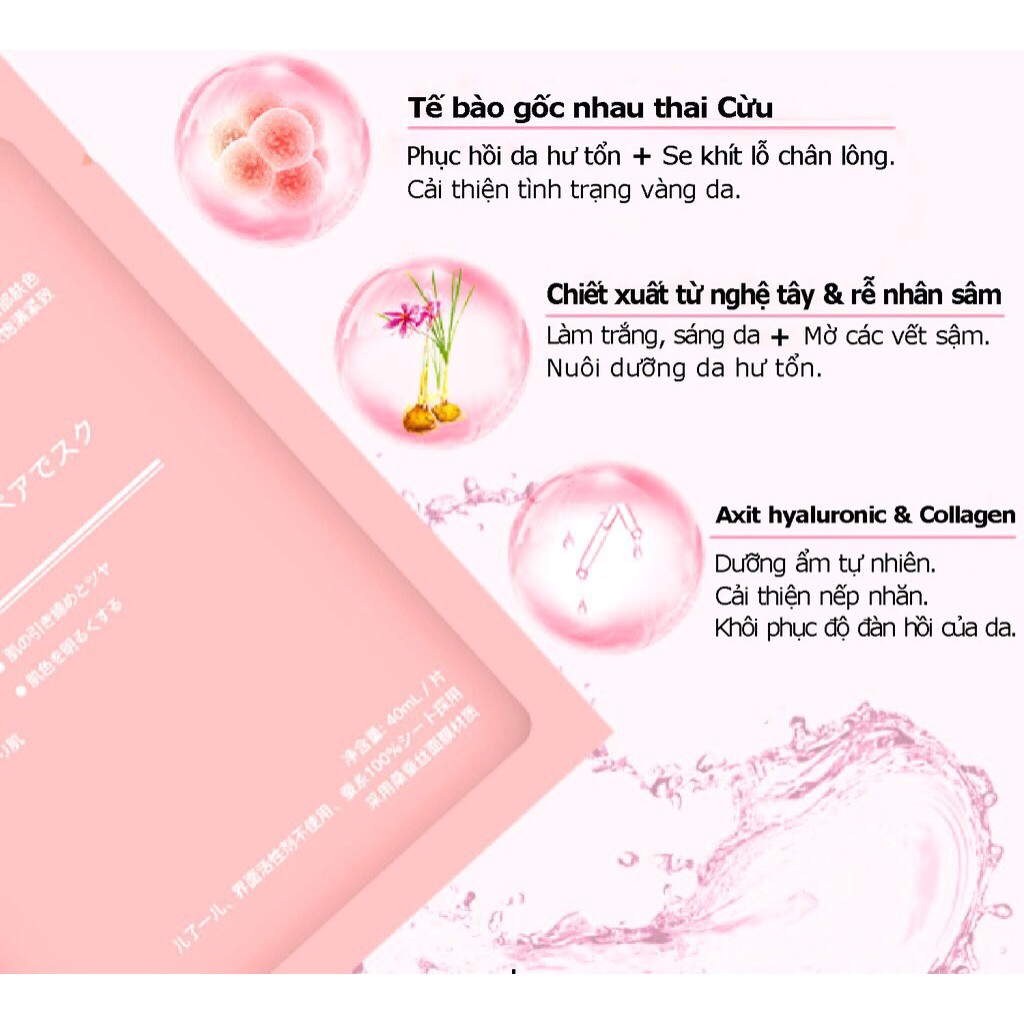 Mặt Nạ Nhau Thai Cừu  Mặt Nạ Tế Bào Gốc - Mask Cuống Rốn Nhật Bản Rwine Beauty - có sẵn