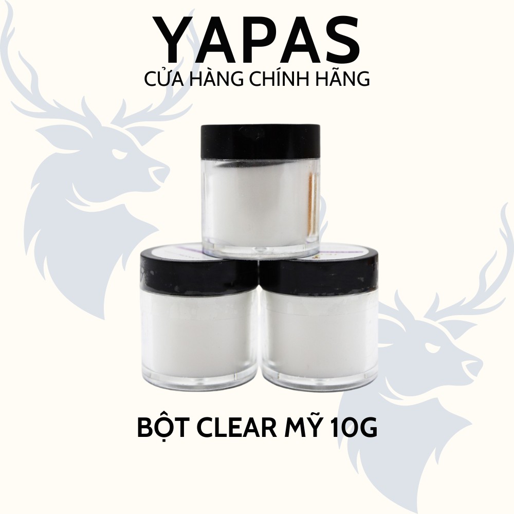 Bột Clear đắp phom móng Mỹ hũ 10g, bột đính đá trang trí nail