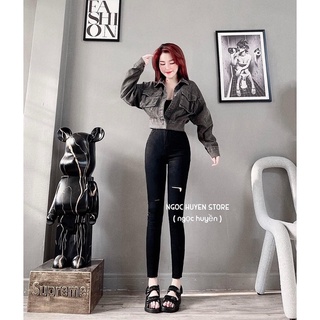 Jeans dài lưng cao co giãn rách pT