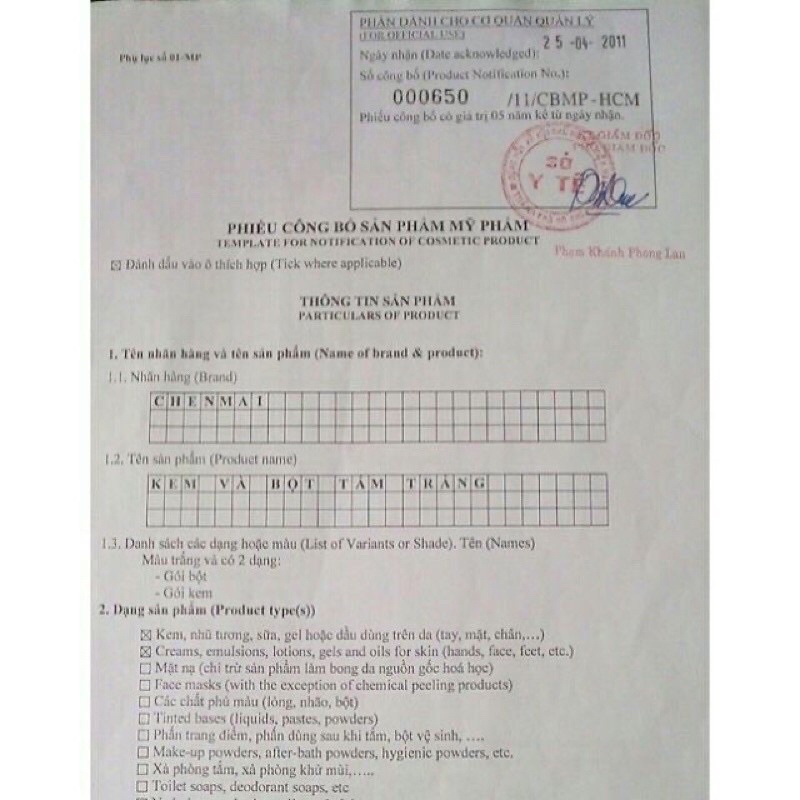 Tắm Trắng Chenmai Thái Lan