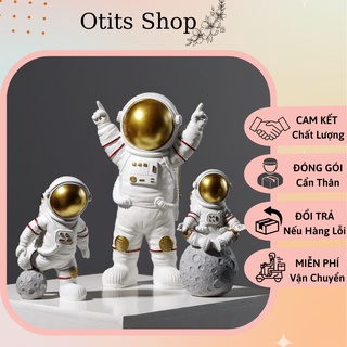 Mô hình phi hành gia trang trí bàn dễ thương, Tượng phi hành gia decor bàn làm việc, bàn học