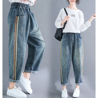 G501 Quần baggy big size freesize phối hai sọc kiểu dáng thể thao cá tính