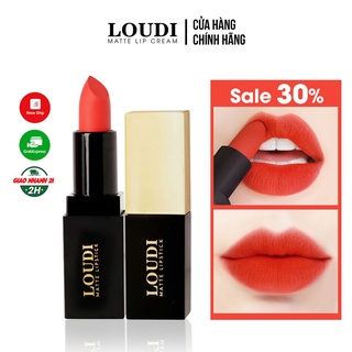 Son sáp lì màu cam san hô 3.5g Loudi LDS03CSH chính hãng