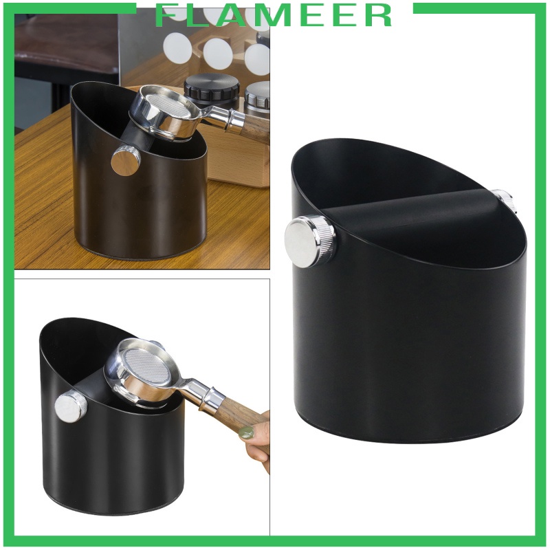 [FLAMEER] Black Espresso Coffee Knock Box Waste Bin Bucket for Home Office Barista