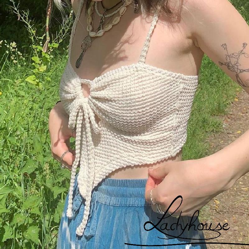 Áo Hai Dây Màu Trơn Hở Lưng Dáng Ôm Gợi Cảm Cho Nữ