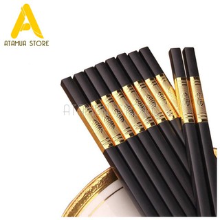 Bộ 10 đôi đũa mạ vàng chống mốc cao cấp an toàn
