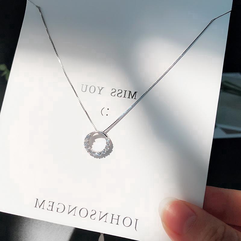 Vòng Cổ Nữ Kiểu Dáng Tinh Tế Đính Đá Mạ Bạc