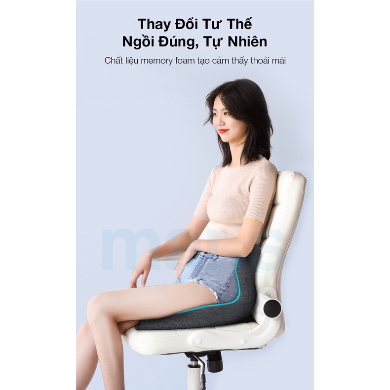 Gối Tựa Lưng Và Lót Mông Memory Foam Cao Cấp Maris MR – 603, hỗ trợ đau mỏi mông, xương cụt, đau mỏi thắt lưng, cột sống